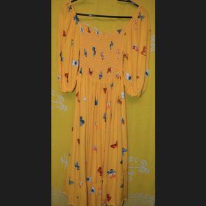 Yellow Dress with Butterflies
